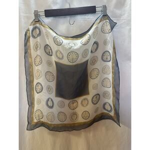 Vintage “Welcome 2000 – The New Millennium” Clock Face Square Scarf